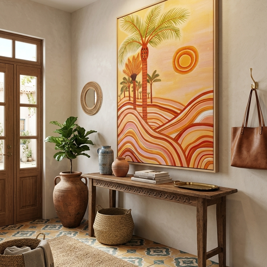 Saffron Dunes and Sun | 120 x 75 Painting