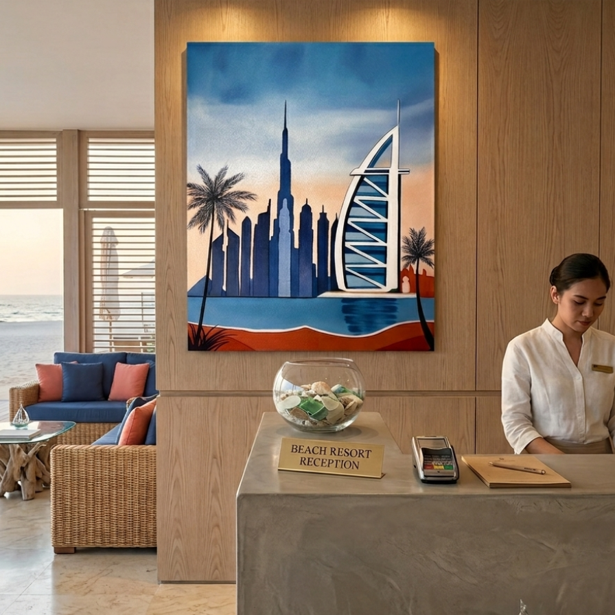 Azure Sands & Emirates Icons | 100 x 80 Painting