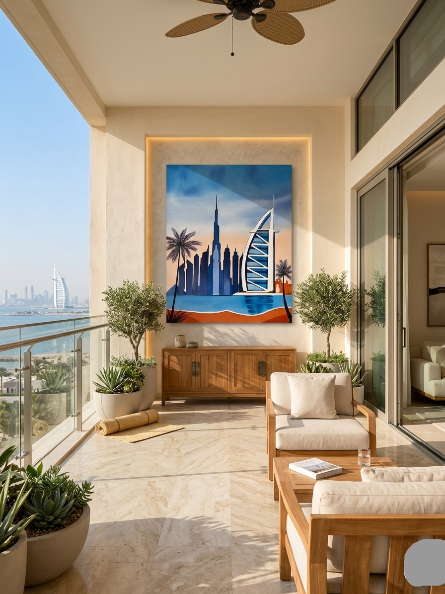 Azure Sands & Emirates Icons | 100 x 80 Painting