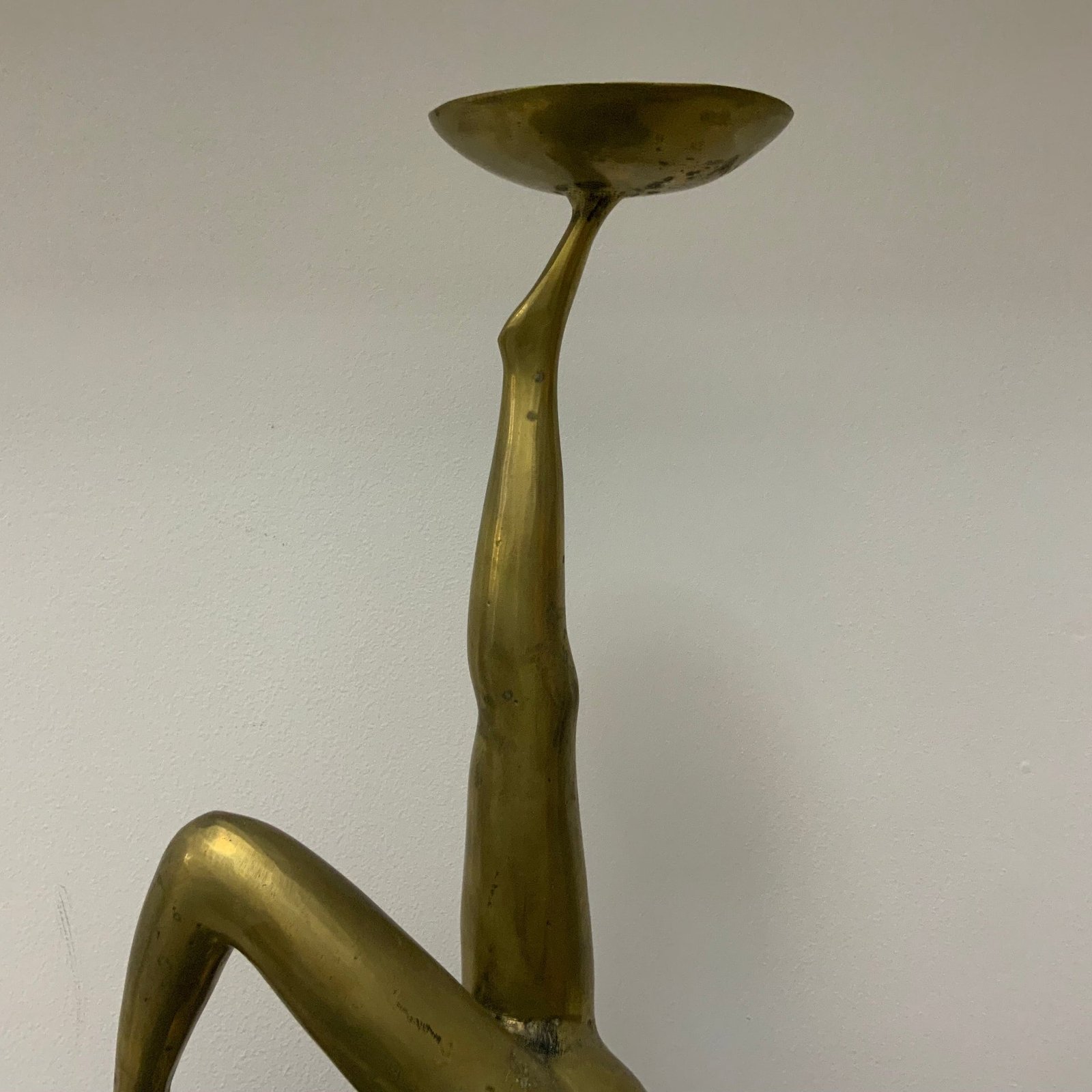 Vintage Brass Gymnast Candle Holder | Handstand Figurine
