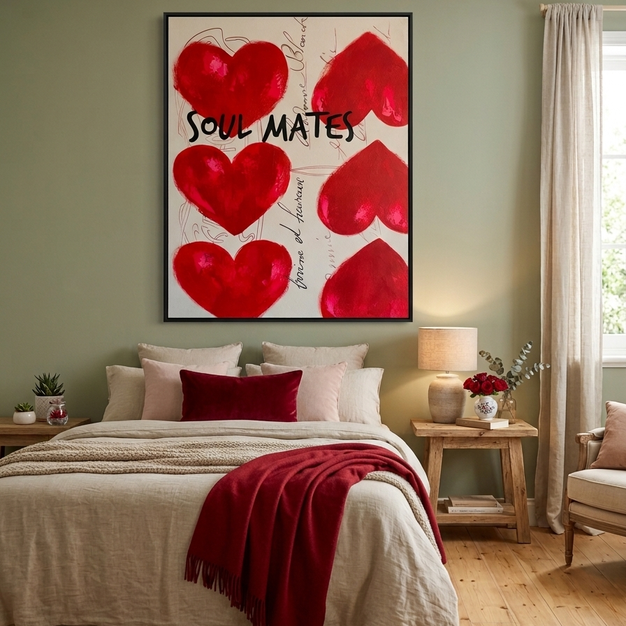 Soul Mates Mixed Media Heart Painting