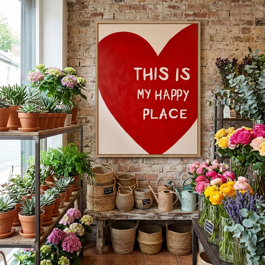 This Is My Happy Place Typography Painting