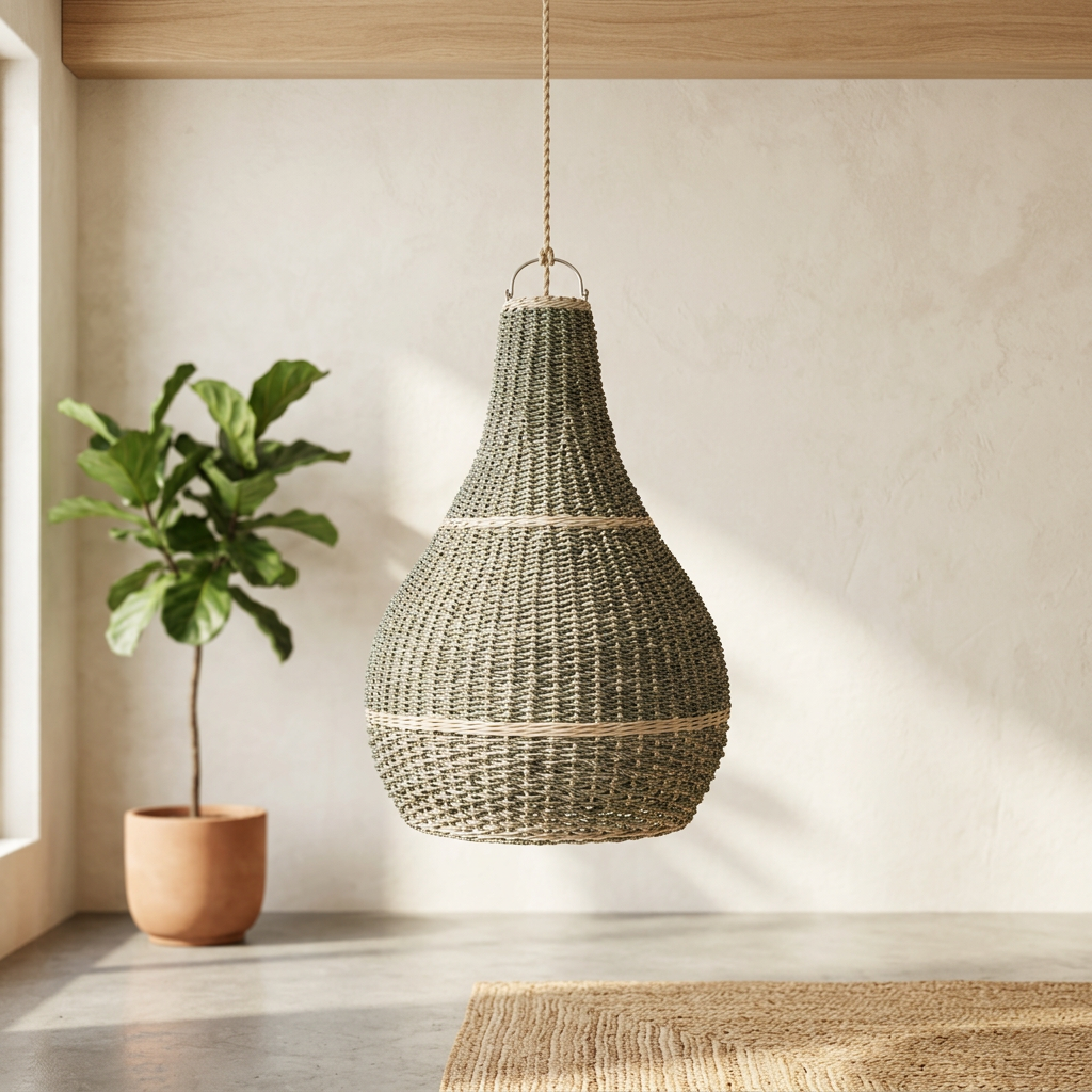 Seagrass + rattan decor