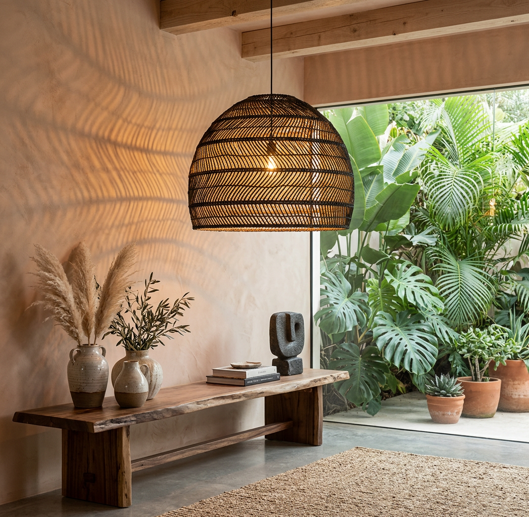 Natural rattan decor