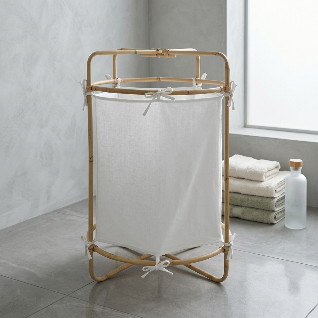 Rattan + linen decor
